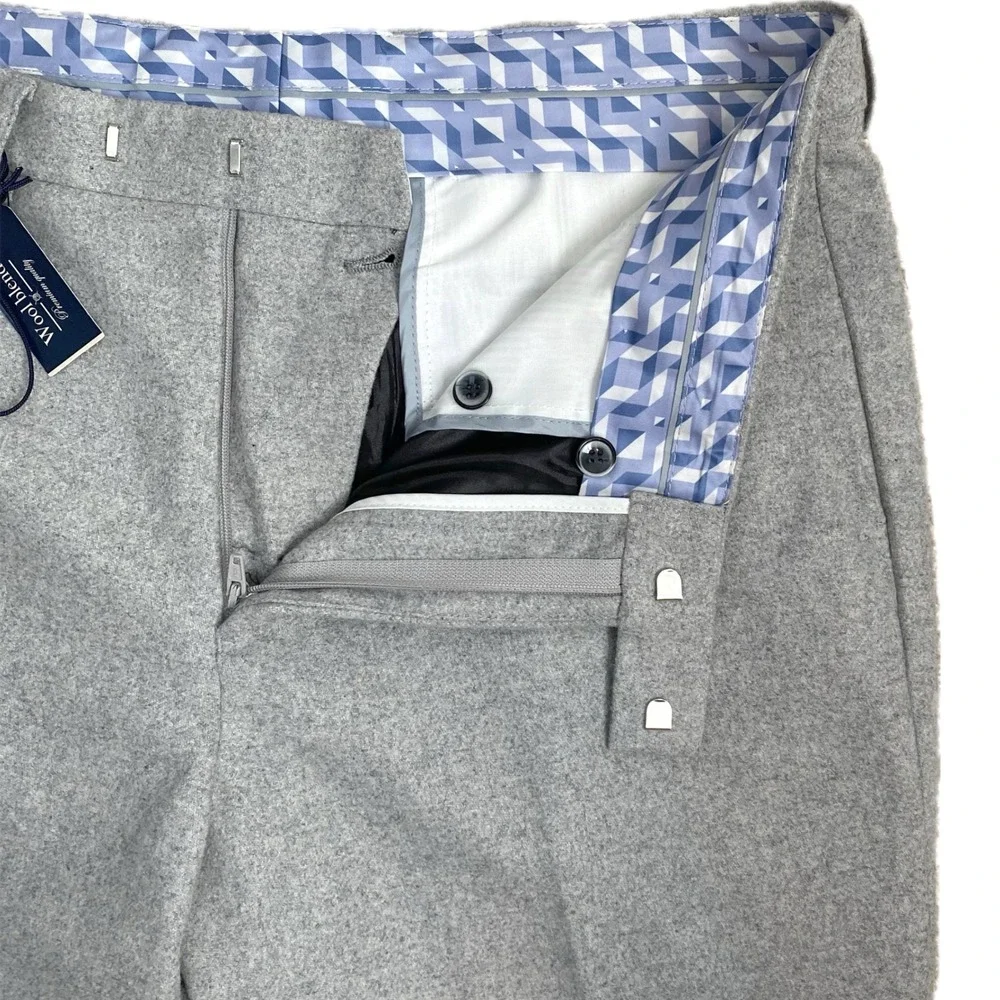 NEW‎ HARRY BROWN LONDON Wool Blend Dress Pants Trousers Size 34 Gray Office Work